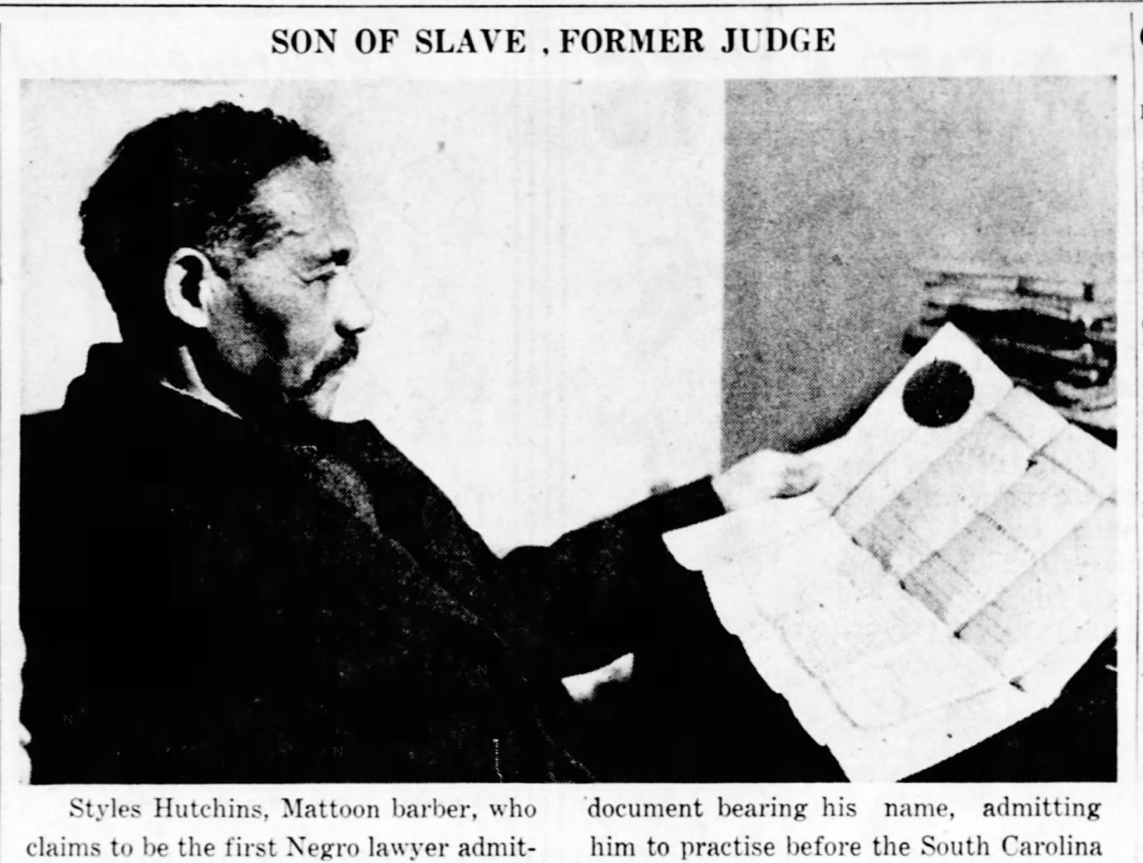 Son of slave, former judge